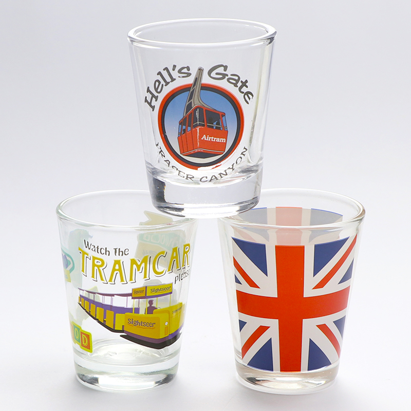 Personalized 2oz Souvenir Custom Logo Shot Glasses Printed Frosted Sublimation Shot Glass