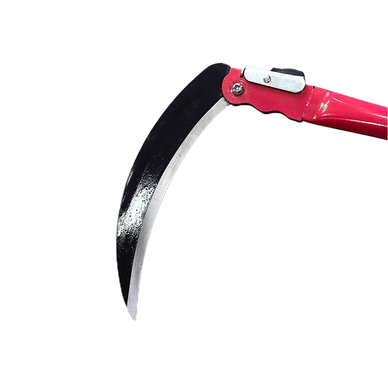 High Quality Sharp Blade Folding Sickle Long Straight Handle Weeding Grass Sickle Agricultural Sickle
