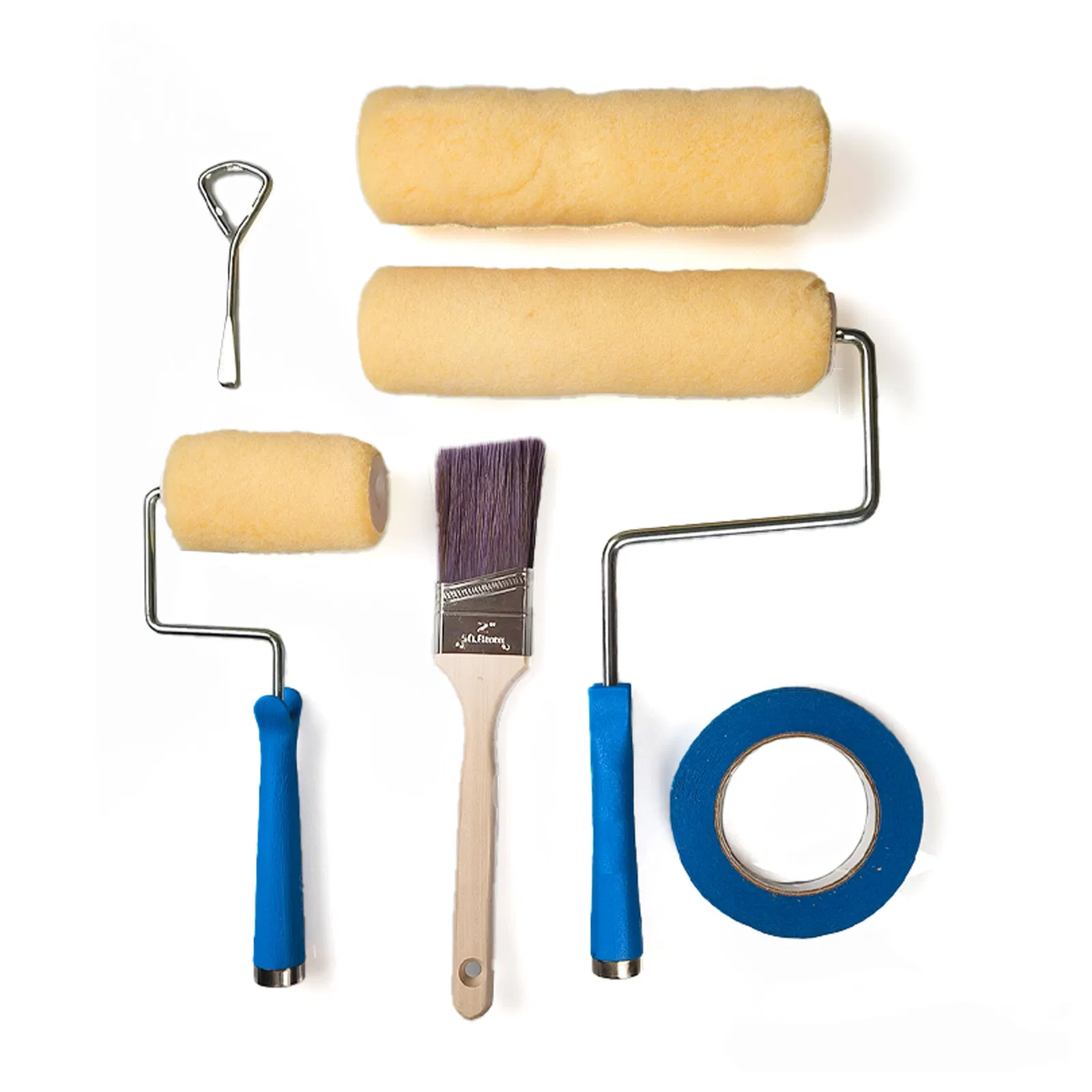 7 Piece Painting Tool Set with Rollers, Brushes & Trays for House Projects