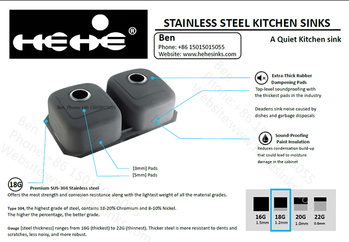 Kitchen Sink, Stainless Steel Sink with Cupc Certified