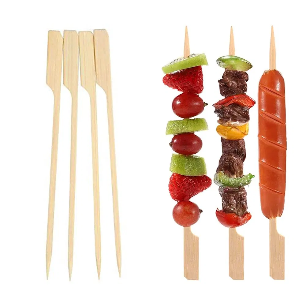 Wooden Skewer Disposable BBQ Barbeque Grilling Kebab Root Sticks
