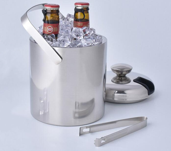 Hotel Stainless Steel Ice Bucket with Ice Tong 1.2L
