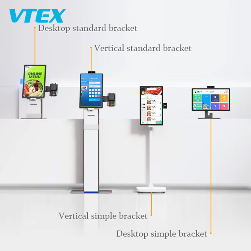 15.6 21.5 23.8 Inch Desktop Kiosk Touchscreen 47 Languages Restaurant Airport Self Service Payment Kiosk