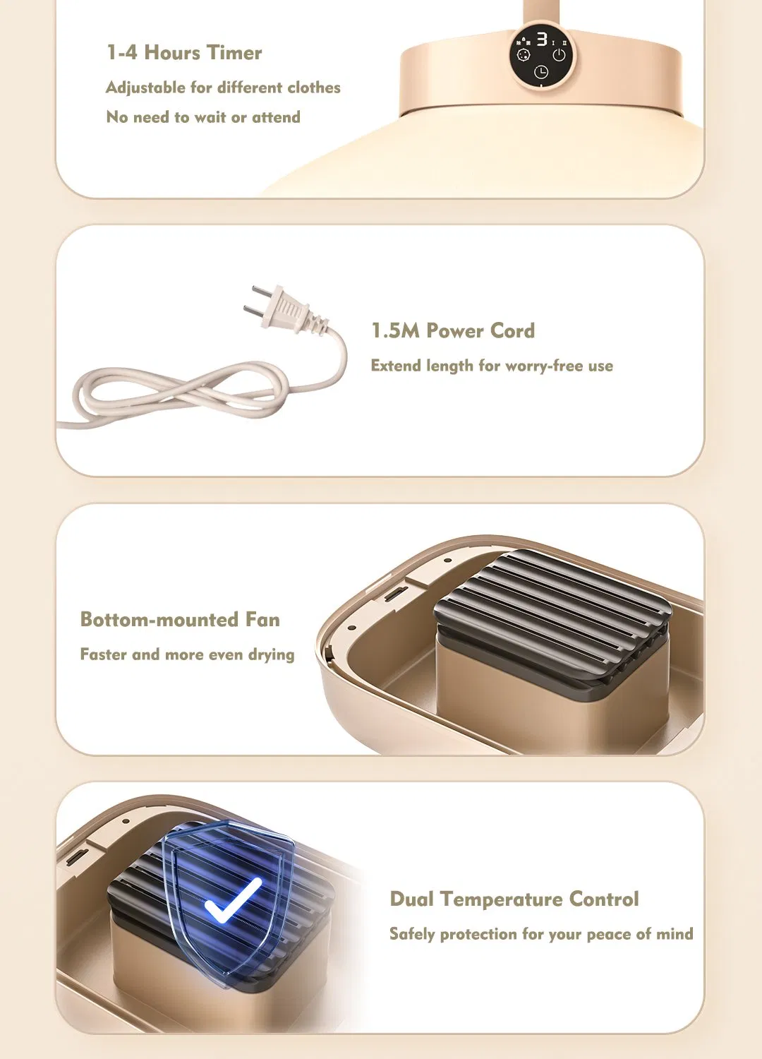 Cloth Dryer with Big Capacity 200L Quiet Operation 50dB Quick Drying Touch Screen Control