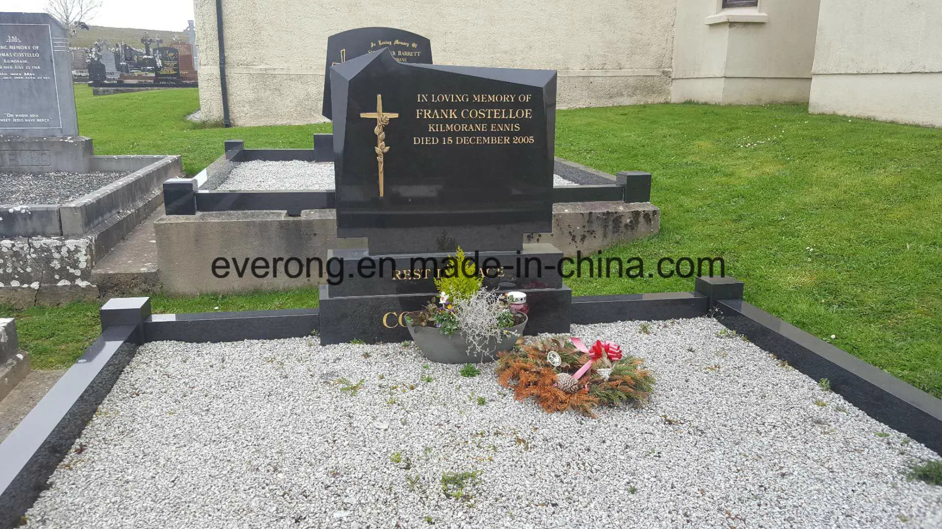 Irish Style White/Grey/Black Granite Tombstone/ Headstone