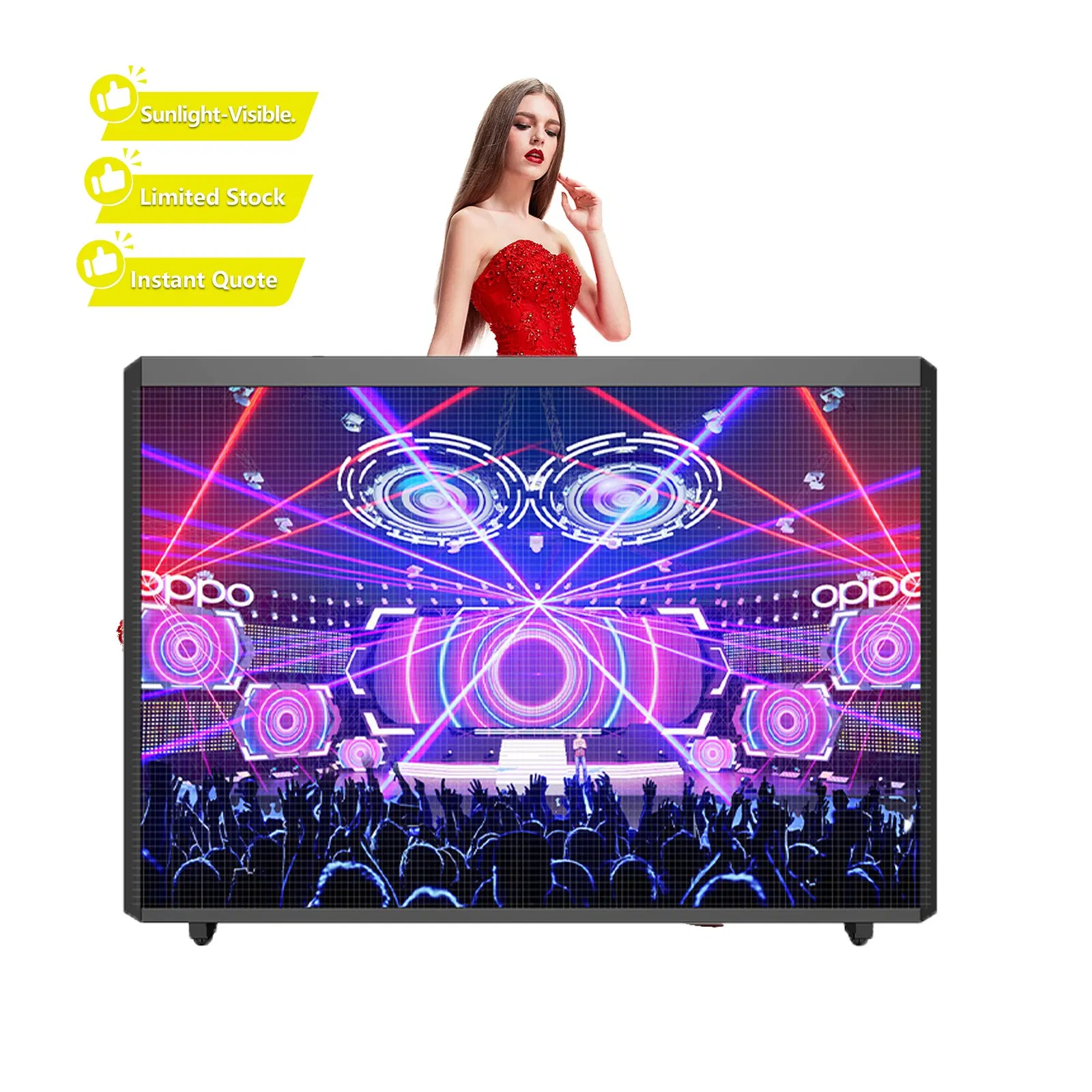 Square Curved LED DJ Booth Station Desk Stand Table Portable Booth LED Video Wall Display Screen DJ Booth for Event Flight Case
