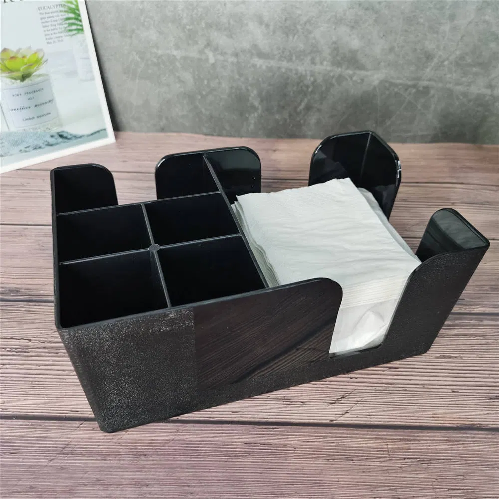 Bar Use Black Color Eco-Friendly ABS Plastic Bar Napkin Caddy