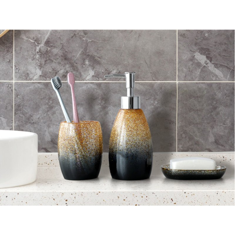 High-End Hotel Custom Polyresin Bathroom Set Hotel and Home Bathroom Accessories