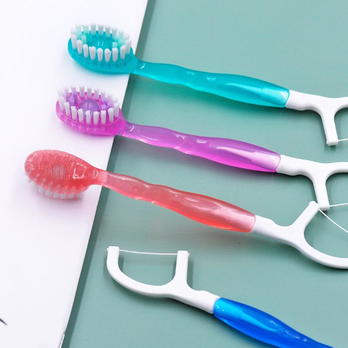 5-in-1 Travel Portable Disposable Mini Toothbrushes with Toothpaste and Dental Floss Picks
