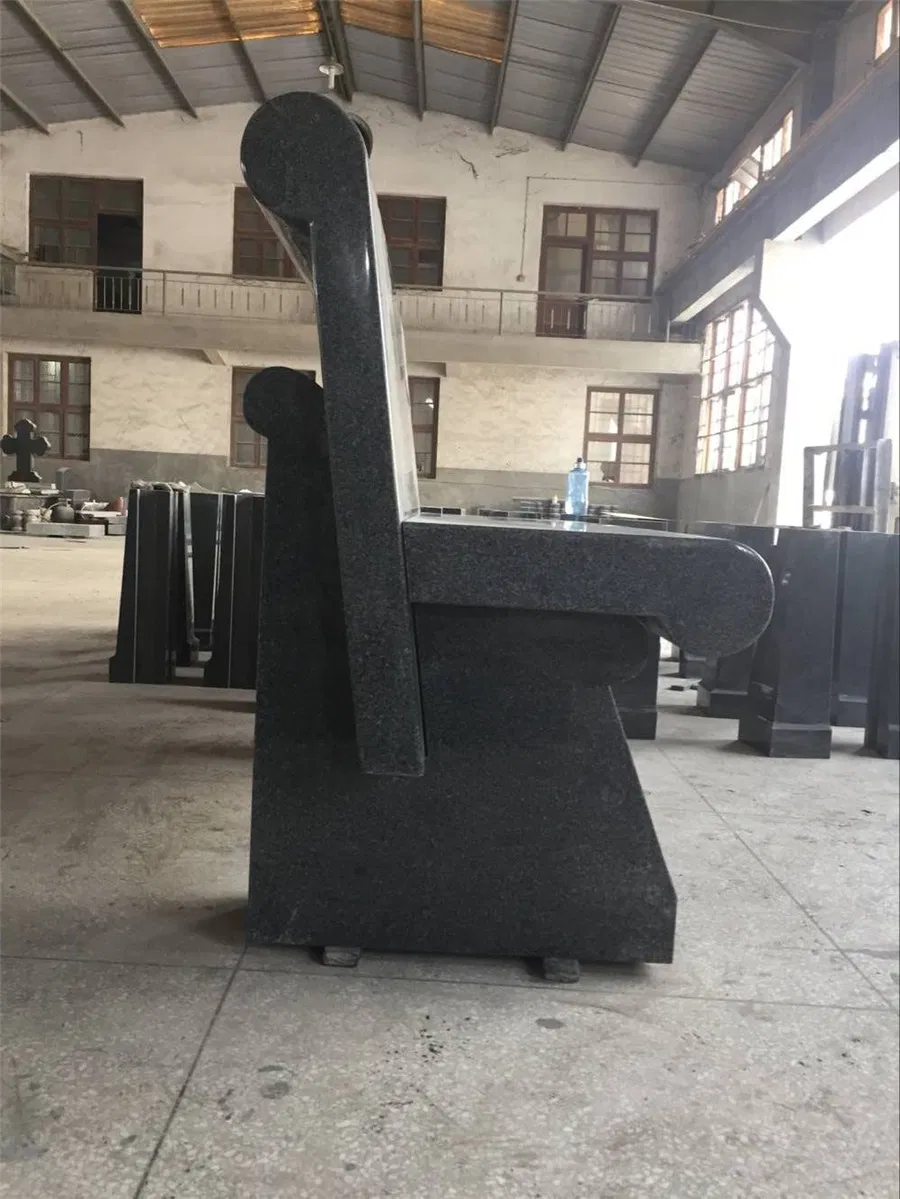 Natural Stone Grey/Black Granite Bench for Outdoor Garden Decoration