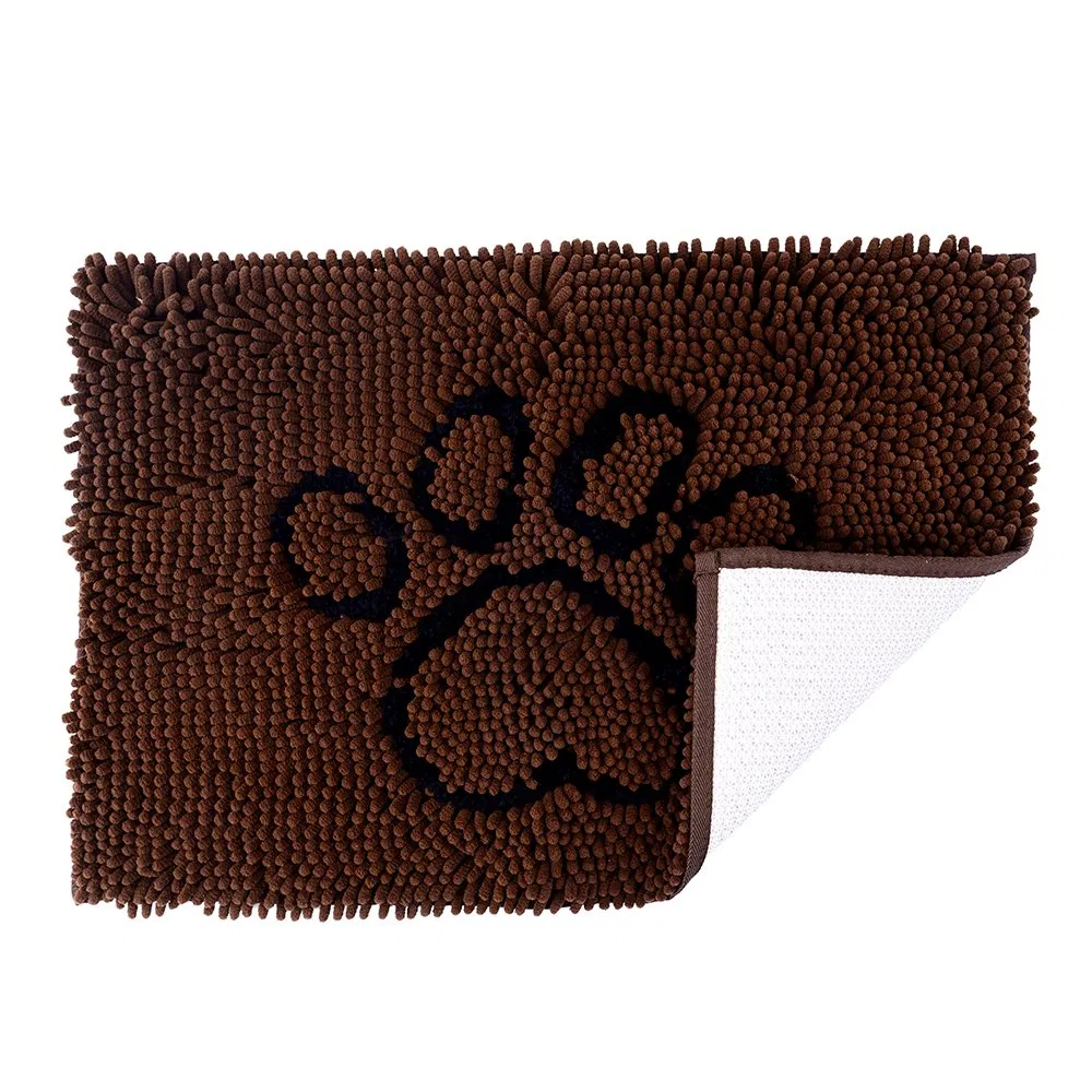 Chenille Chenier Factory Bottom Slip Resistant Floor Mat with Bear Claw Embroidery