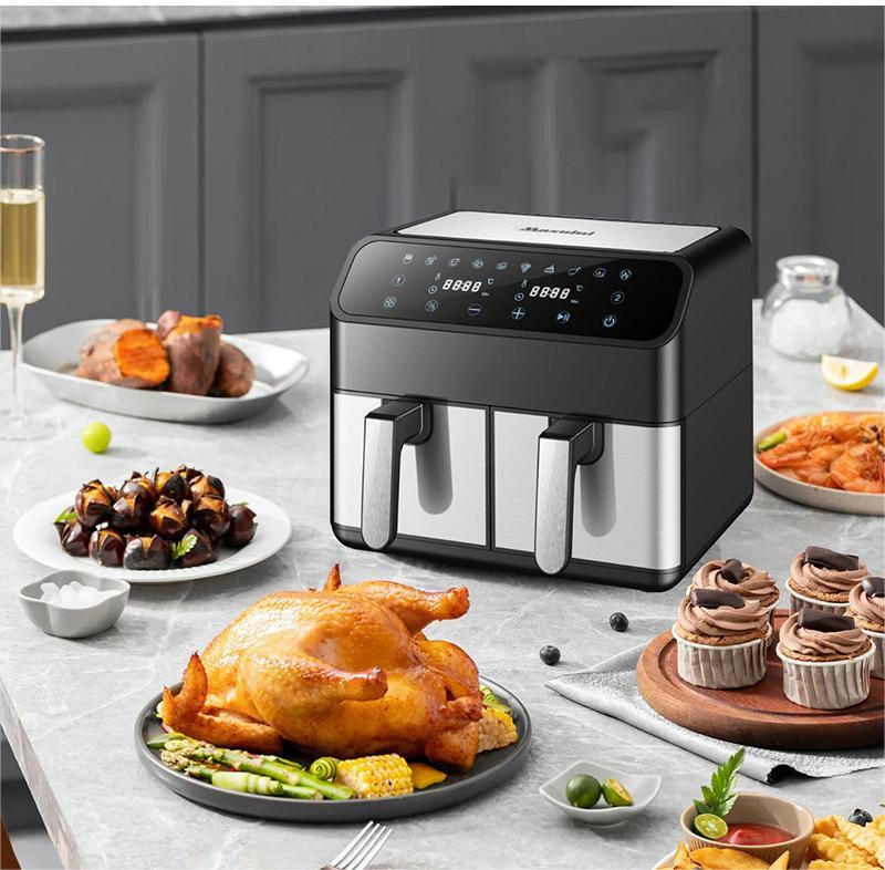 Effortless Multifunctional Precision Rapid Crisp Large Capacity Dual Basket Air Fryer Perfect for Kitchen Multiple Cooking Methods