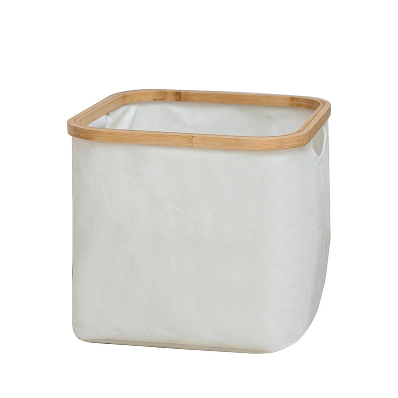 Wholesale Household Foldable Bamboo Fabric Laundry Basket