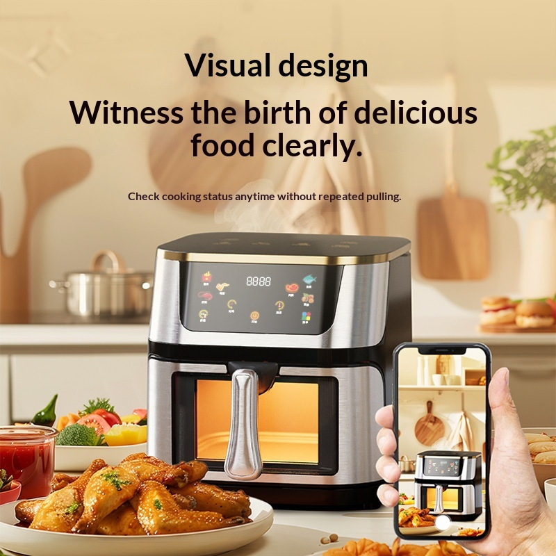 Family Size Digital Air Fryer Oven LED Touch Screen 8 Preset Menu Dishwasher Safe Basket