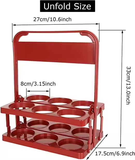 Portable Plastic Foldable Six Pack Water Bottle Carrier Beer Beverage Baskets 2 Bottle Wine Beer Carrier with Opener