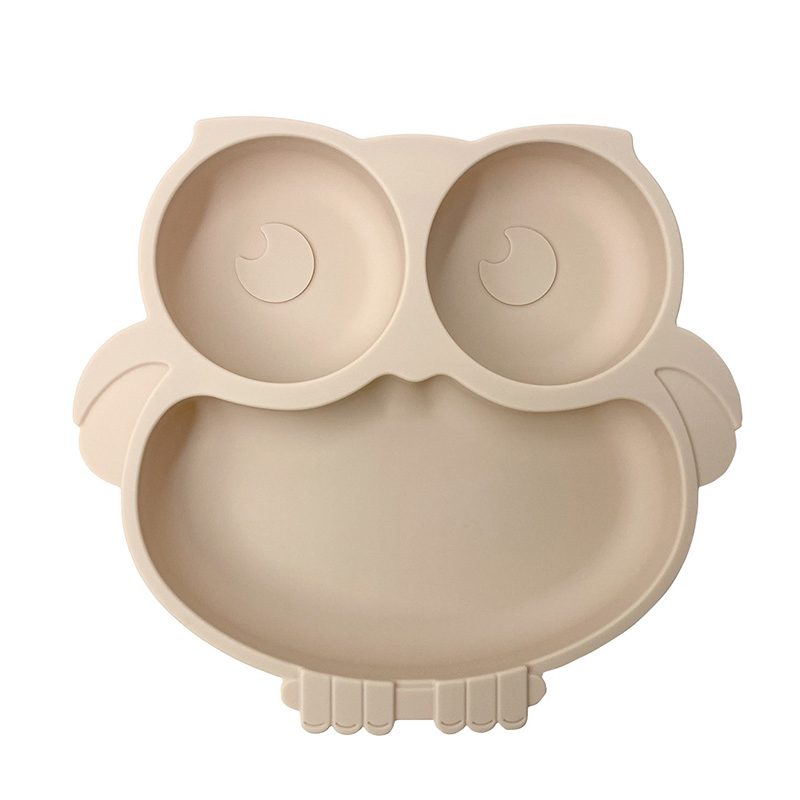 Owl Silicone Plate LFGB Food Warming Kids Feeding Plate Set Silicone Nordic Design