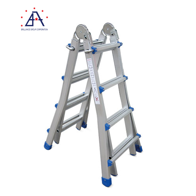 2024 V-Shape Extrusion Multi-Purpose Anodized Aluminum Folding Ladder