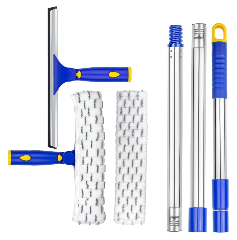 Скребок-щетка для окон с мягкой ручкой и распылителем