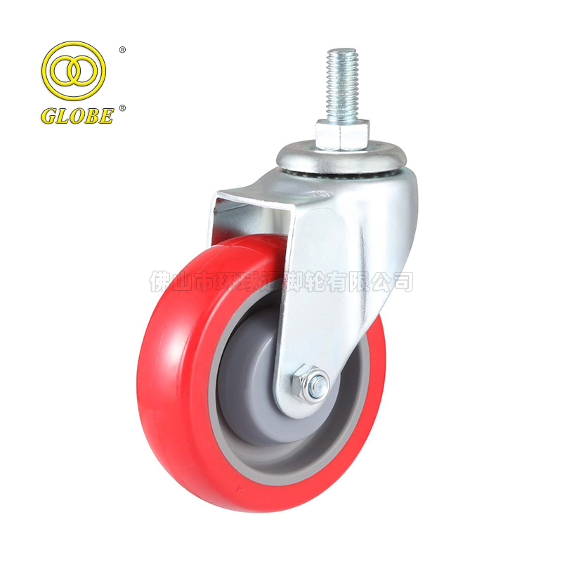 60-100kgs Shopping Cart Supermarket Brake PU Caster