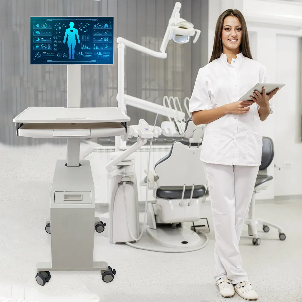 Portable Medical RV Workstation Trolley with Adjustable Arm Support