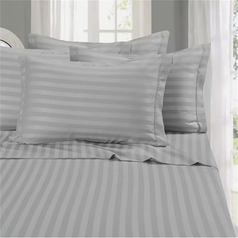 100% Luxury Hotel Quality Cotton Satin White Stripe Duvet Cover Set
