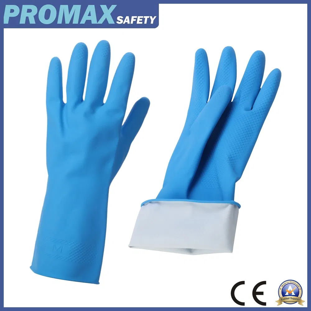 Thickened Latex Gloves Household Cleaning Beauty Salon Waterproof Gloves High Quality Food Grade 9 Inch Blue Durable Gardening