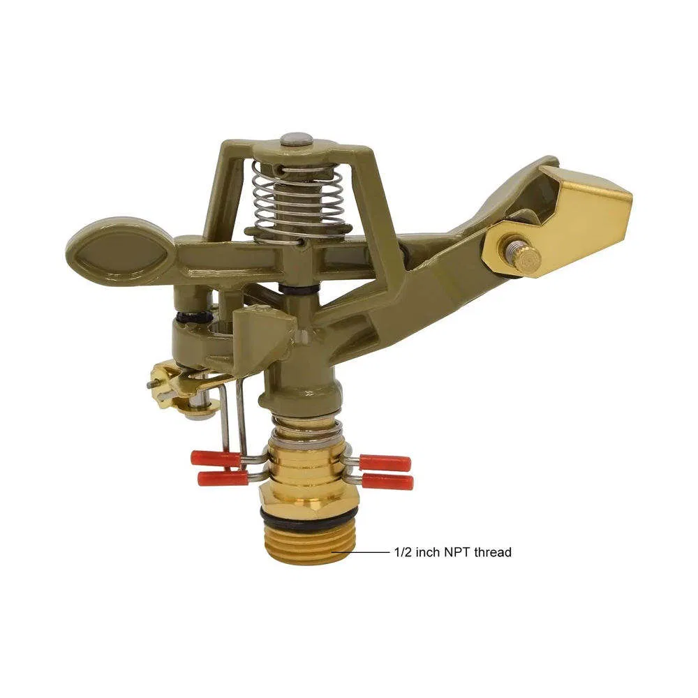 NPT Thread Plastic Impulse Sprinkler with 2-Way Zinc Spike