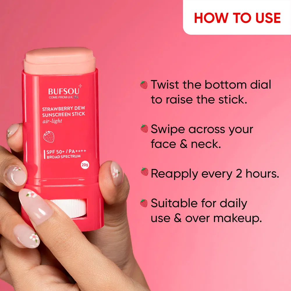 Formula Form UK Private Label Logo Custom Flavor SPF 50 Organic Natural Vegan Strawberry Lightening Moisturizer Sunscreen Stick