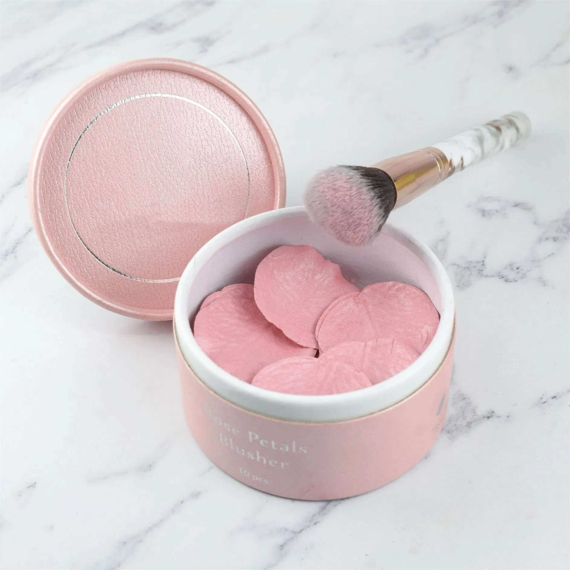 Rose Pink Petal Shape Custom Makeup Product Pretty Petal Pastel Blush