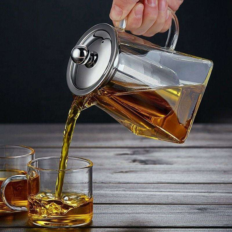Clear Glass Teapot 350ml 500ml 650ml 900ml with Stainless Steel Infuser