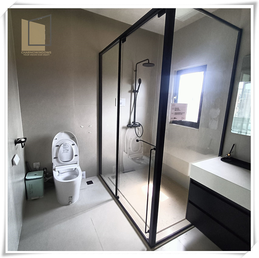 Luxury Surface Treatment Shower Room Door Gun Grey Shower Room Door