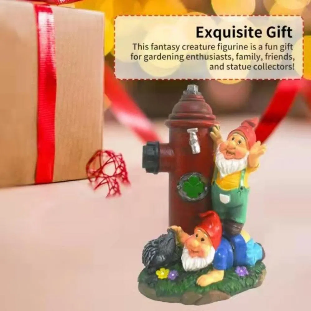 Garden Gnome Sculptures and Statues Fire Hydrant Outdoor Figurines Decorative Lawn Wyz18727