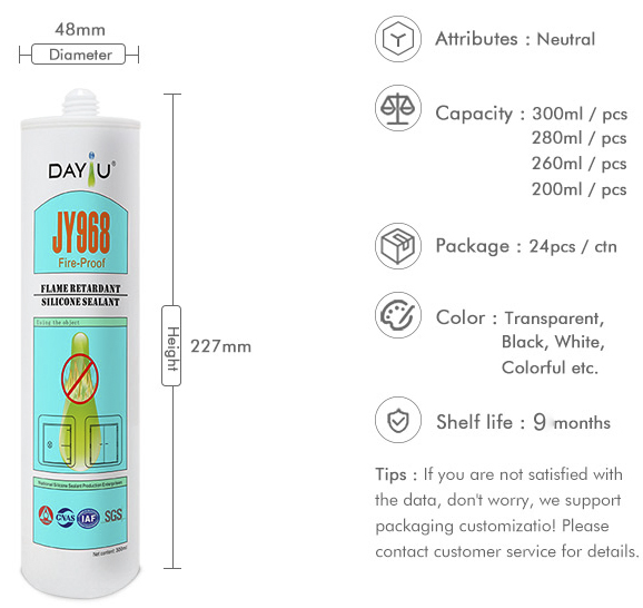 Single-Component Fh-1 Fire-Rated Silicone Sealant for Industrial & Building Applications