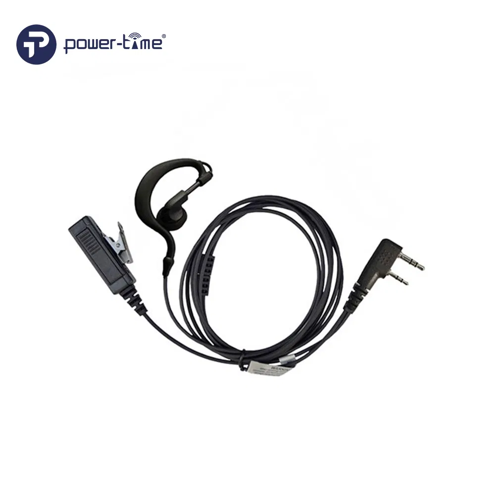 Premium G Hook Earphone Surveillance Kit with Palm Ptt for Two-Way Radios