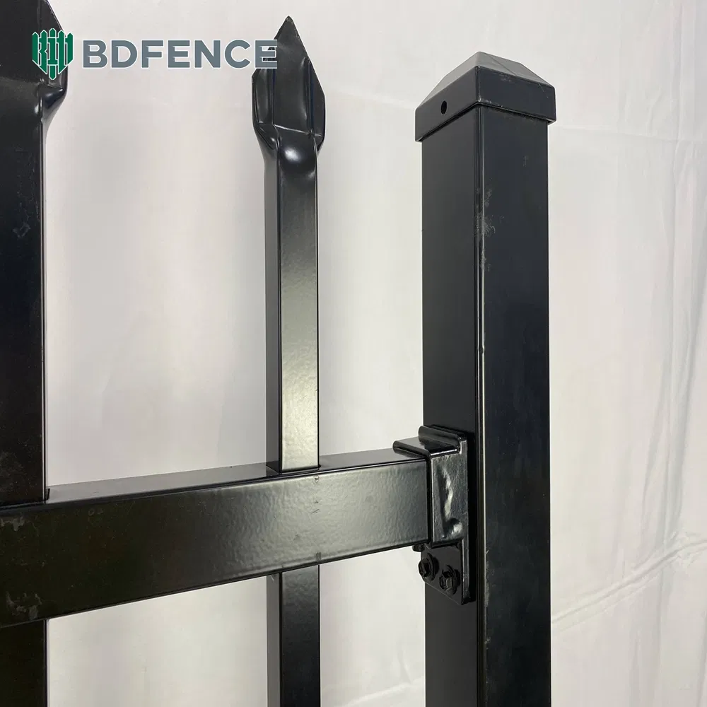 Black Powder Coated Residential and Commercial Steel Picket Security Tubular Fencing