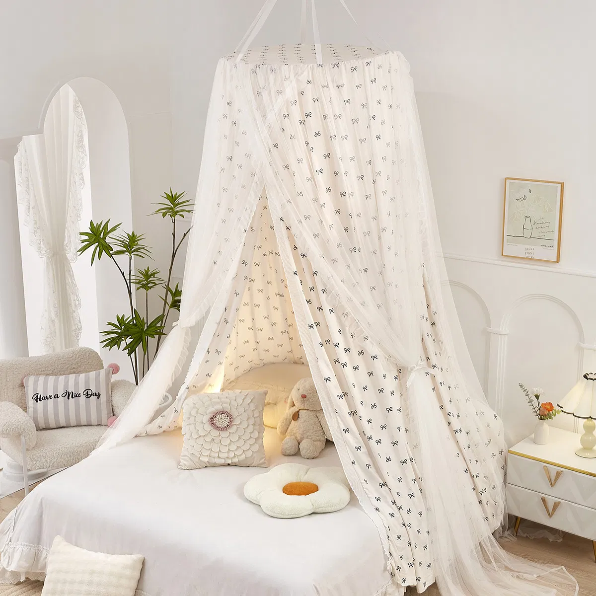 100% Polyester Adults Baby Hanging Indoor Folding Bed Canopy Home Decoration Mosquito Net