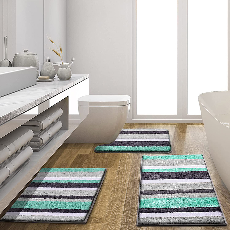 Toilet Rug Non Slip Shaggy Chenille Bath Shower Rugs Plush Bathroom Rugs