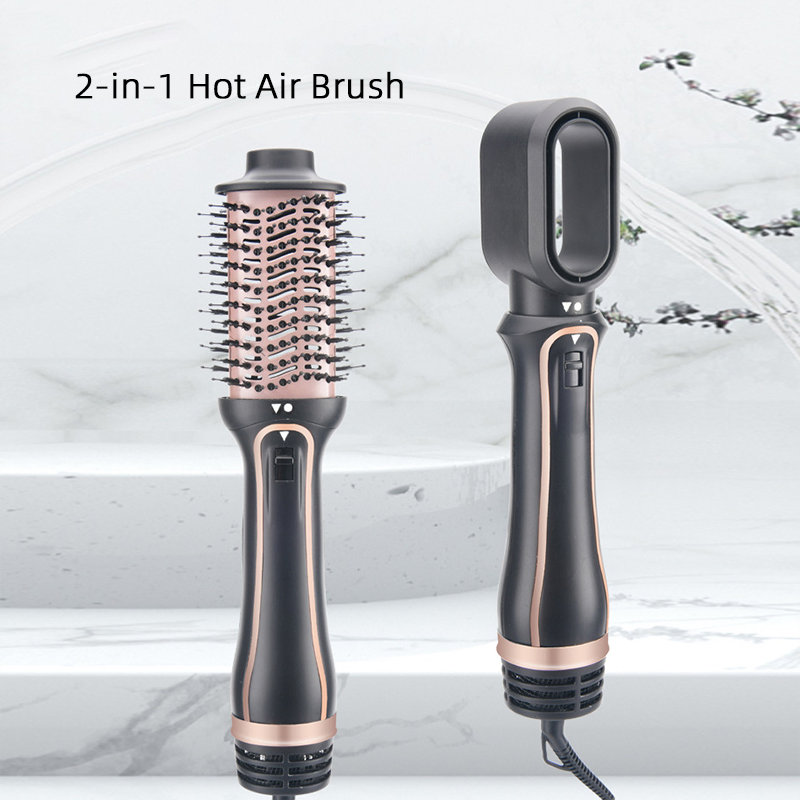 Hot Air Brush 2 in 1 Hair Straightner & Curler with Negative Ion