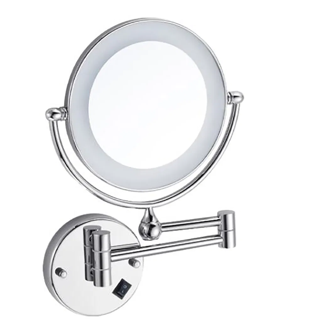 Wall Mounted Chrome Folding Round Hotel Round Bathroom Mirror
