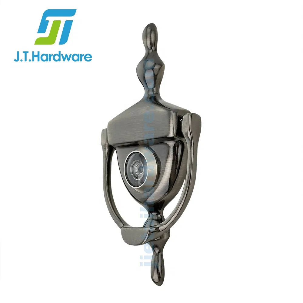 Door Accessories 200/220 Degree Solid Brass Black Nickel 2-in-1door Viewer Door Knocker
