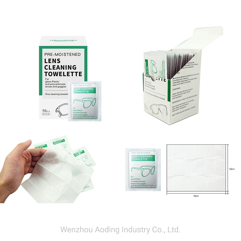 Factory Direct Sale Eyeglasses Camera Optical Moistened Lens Wipes Glass Cleaning Wipe
