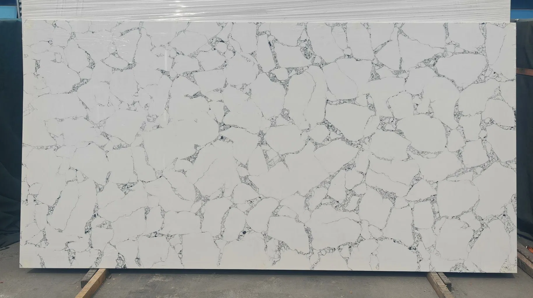 Horizon Artificial Low Silica Kitchen C Luxury Gold Calacatta Quartz Jade Slab Hygienic
