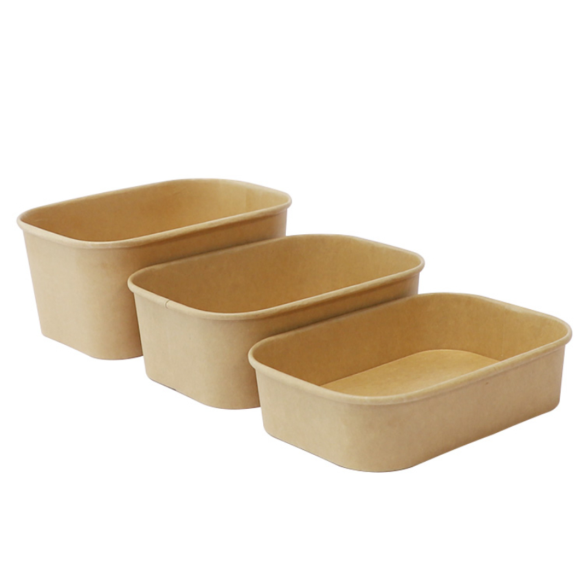 Custom Logo Printed Disposable PE Coated Kraft Paper Bowl with Lid