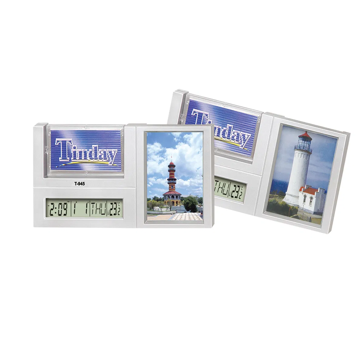 Wholesale LCD Photo Frame Inset Clock Desk Gift Clock