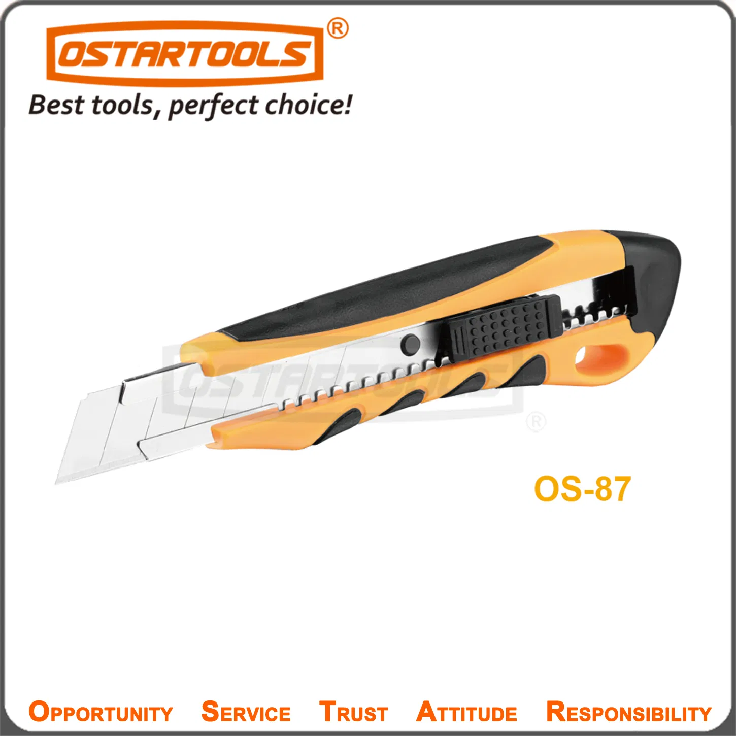 Multi-Function Snap-off Cutter Utility Knife with Plastic Shell and Double Slider