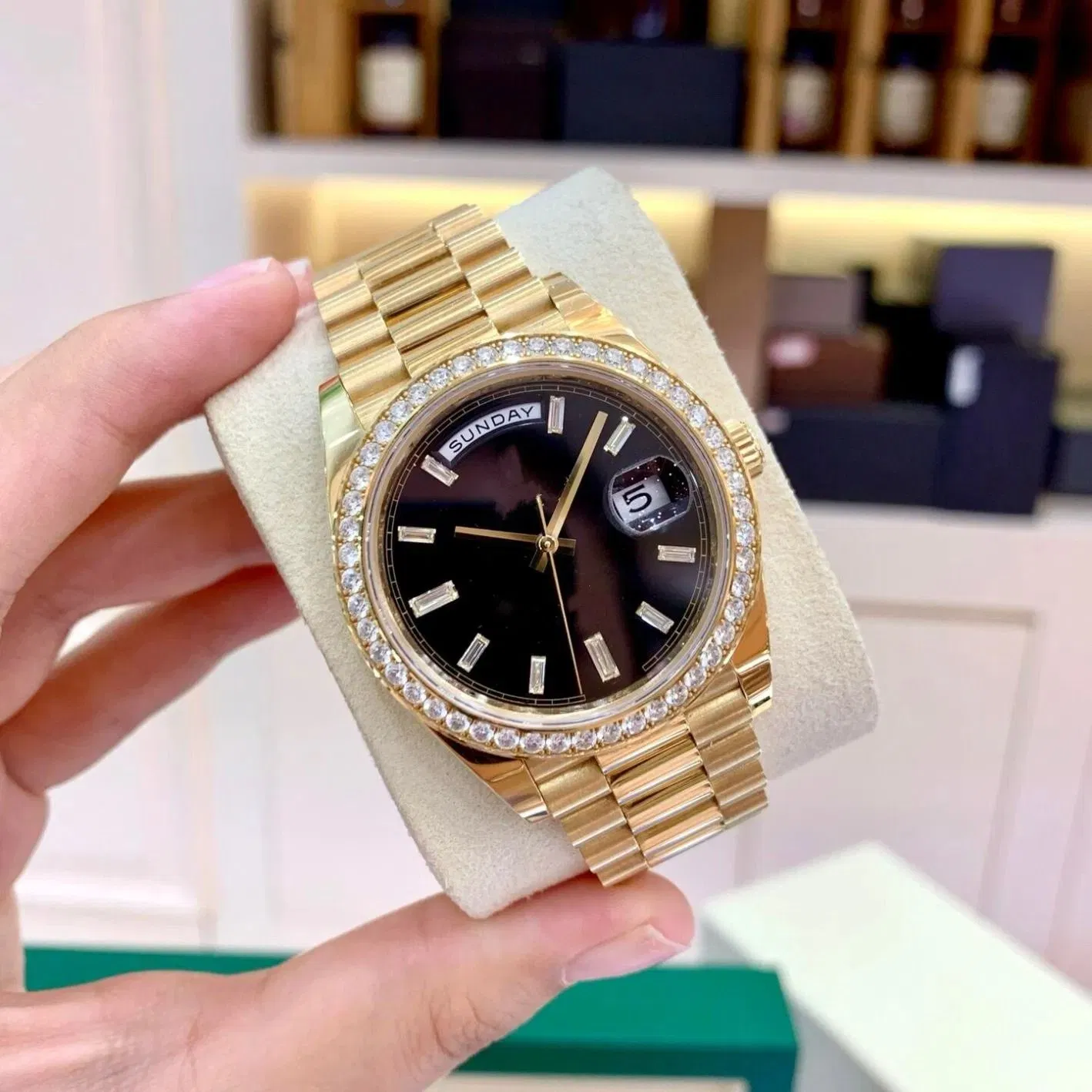 Vs Factory Wholesale 3A-5A Super Clone 3255 Swiss Movement Ddydate Moissanite Luxury Watch