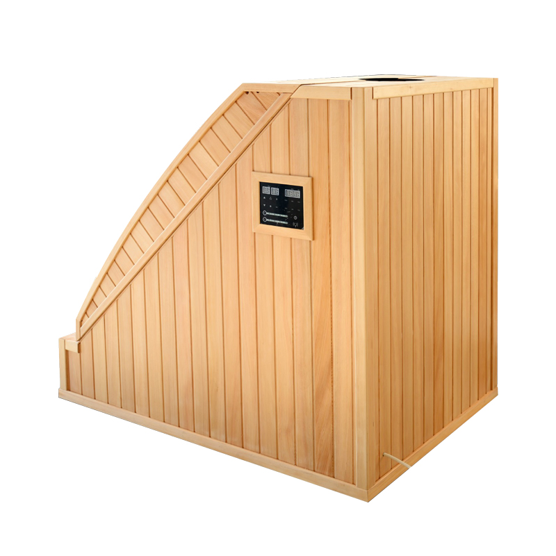Sunrans Canadian Hemlock Wood Sauna Home Use Small Far Infrared Sauna Room for Half Body