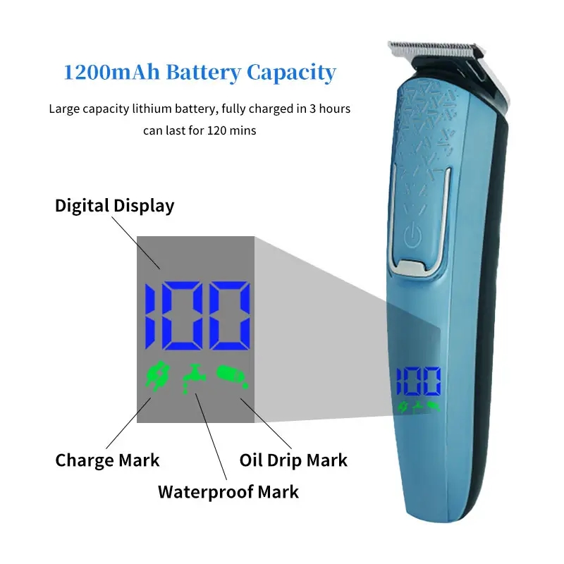 6 in 1 Multifunctional Hair Shaver Trimmer Body Hair Grooming Kit Electric Hair Clipper for Men