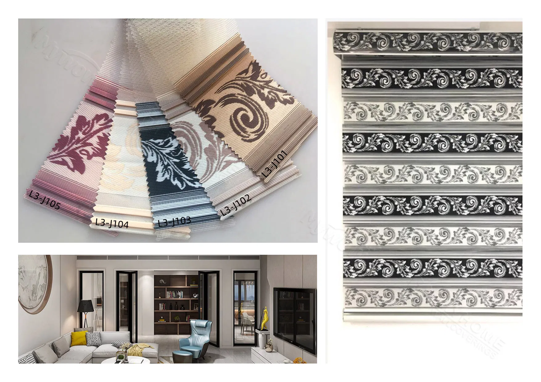 3*50m Automatic Horizontal Color Roller Zebra Blinds Fabric