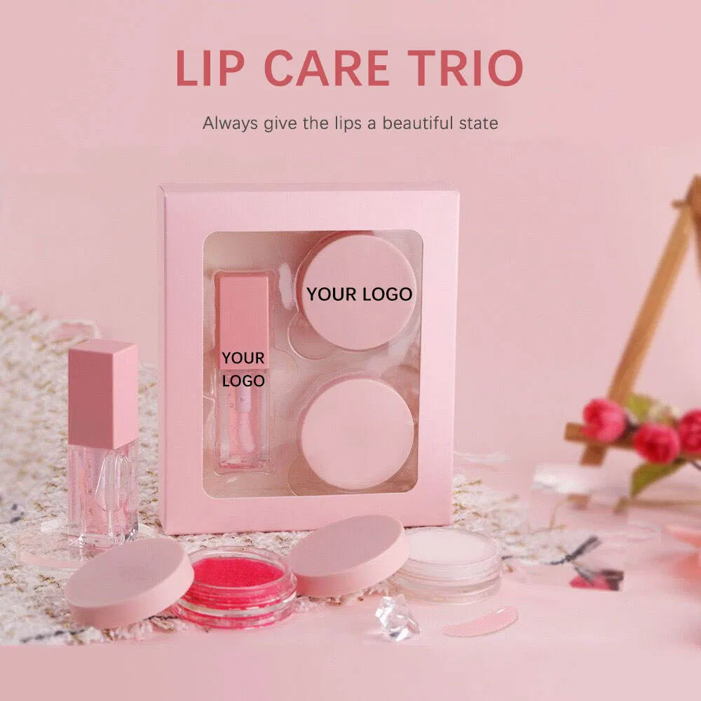 Custom Wholesale Strawberry Private Label Vegan Lip Scrub and Lip Balm Set
